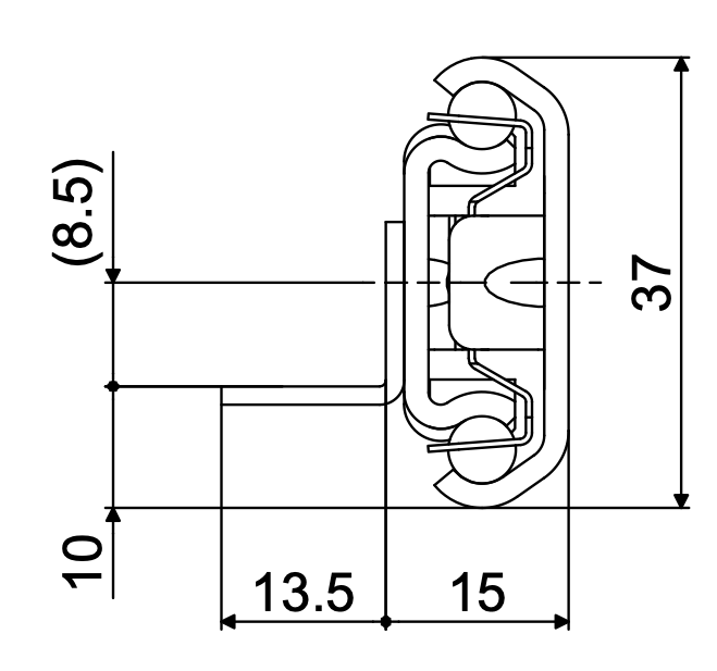 Telescopic slide - Cross section - TR - 3715 FINN 3