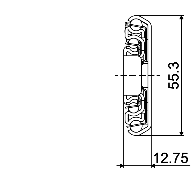 Telescopic slide - Cross section - TR - 5513 SOLAR S