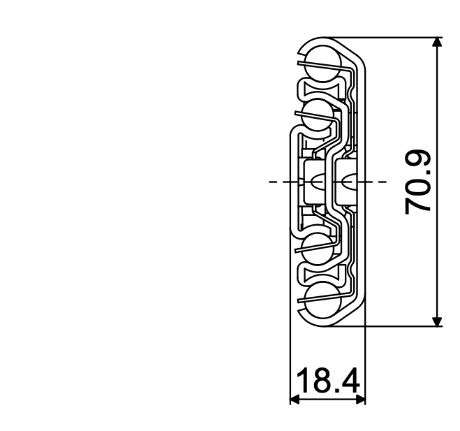 Telescopic slide - Cross section - TR - 7118 TITAN F
