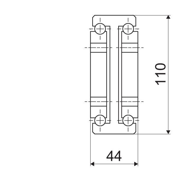 Telescopic slide - Cross section - TR - 11044 SUPREME DOUBLE T-DESIGN IN STEEL (C45C+E)