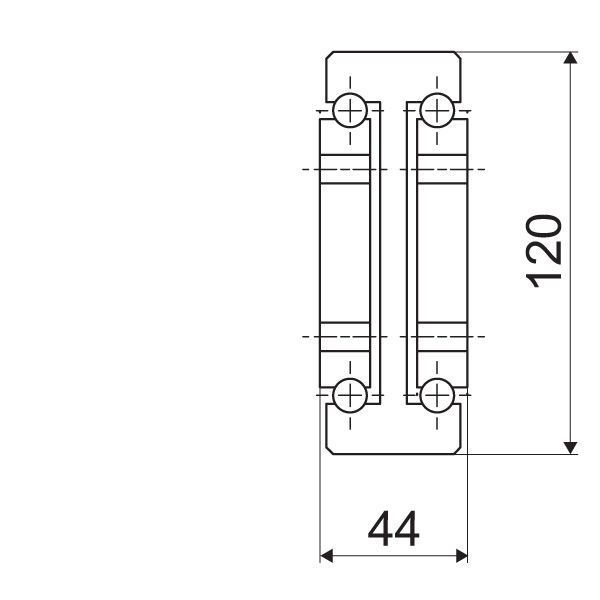 Telescopic slide - Cross section - TR - 12044 SUPREME DOUBLE T-DESIGN IN STEEL (C45C+E)