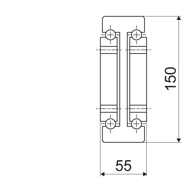Telescopic slide - Cross section - TR - 15055 SUPREME DOUBLE T-DESIGN IN STEEL (C45C+E)