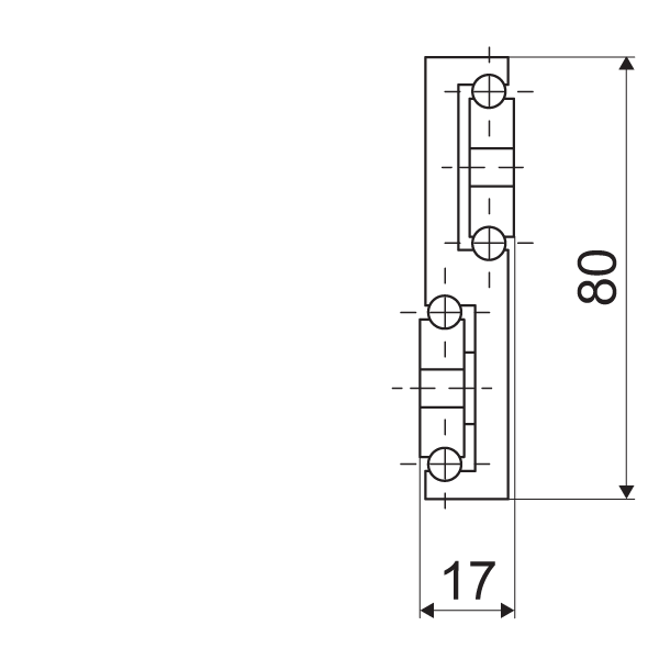 Telescopic slide - Cross section - TR - 8017 SUPREME S-DESIGN IN STEEL (C45C+E)
