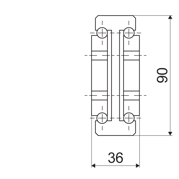 Telescopic slide - Cross section - TR - 9036 SUPREME DOUBLE T-DESIGN IN STEEL (C45C+E)