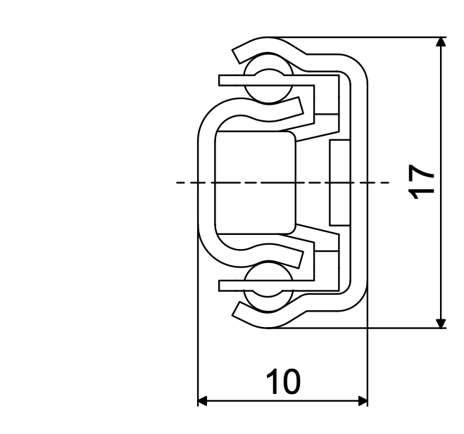 Telescopic slide - Cross section - TRA - 1710 JUNIOR