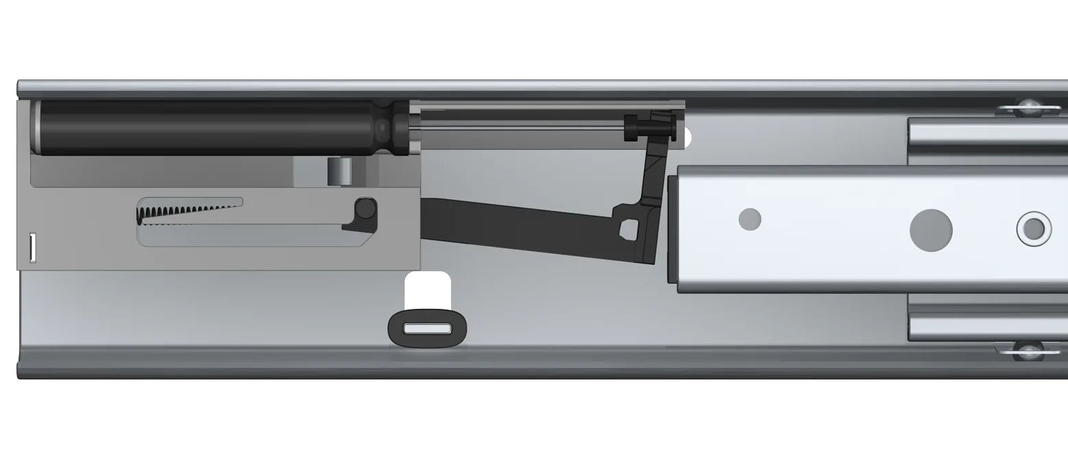 Soft close damper integrated