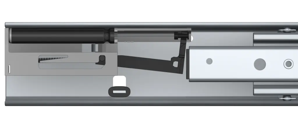 Soft close damper integrated