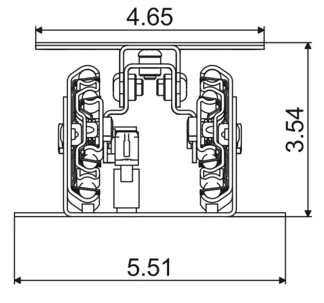 Telescopic slide - Cross section - LARDER UNIT