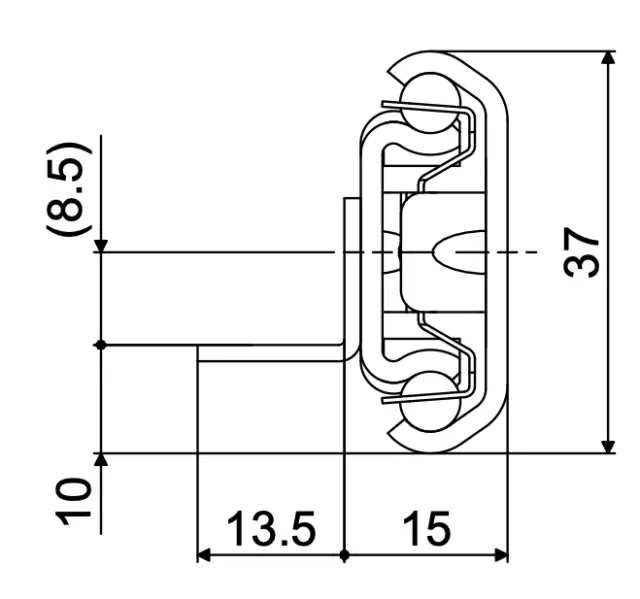 Telescopic slide - Cross section - TR - 3715 FINN 3