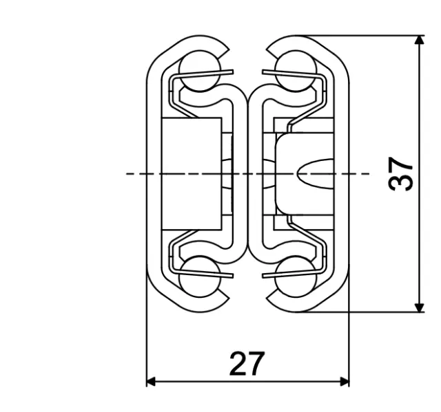 Telescopic slide - Cross section - TR - 3727 FINN DOUBLE