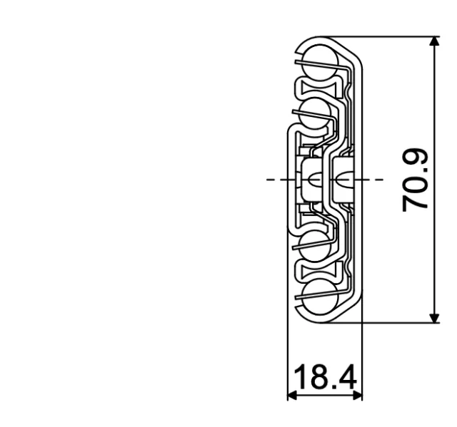 Telescopic slide - Cross section - TR-7118 TITAN D