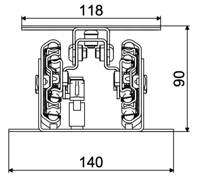 Telescopic slide - Cross section - LARDER UNIT