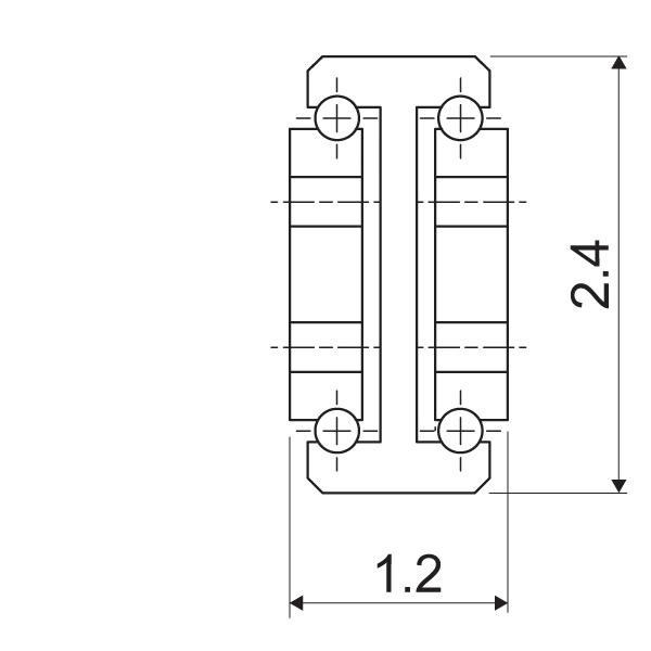 Telescopic slide - Cross section - TR - 6030 SUPREME DOUBLE T-DESIGN IN STEEL (C45C+E)