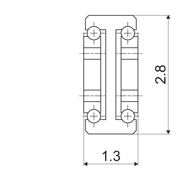 Telescopic slide - Cross section - TR - 7032 SUPREME DOUBLE T-DESIGN IN STEEL (C45C+E)
