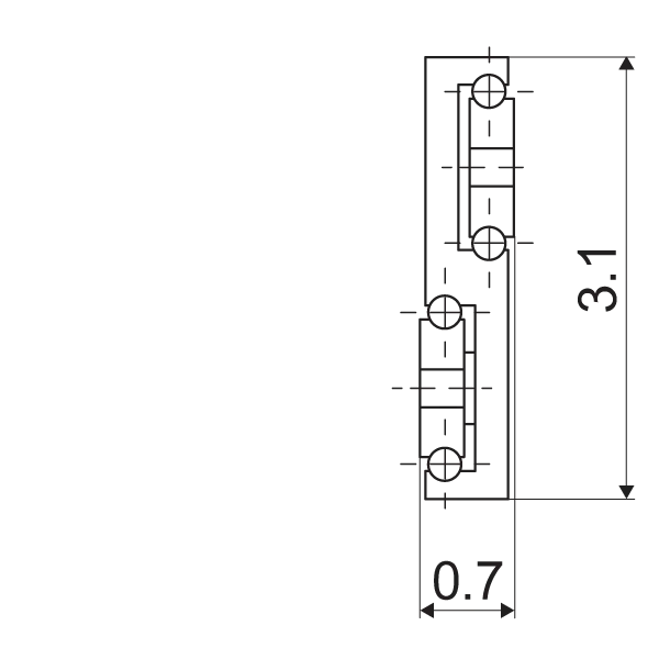 Telescopic slide - Cross section - TR - 8017 SUPREME S-DESIGN IN STEEL (C45C+E)