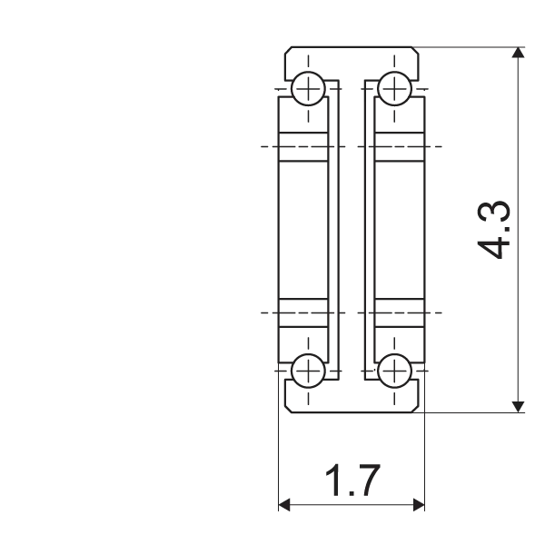 Telescopic slide - Cross section - TR - 11044 SUPREME DOUBLE T-DESIGN IN STEEL (C45C+E)