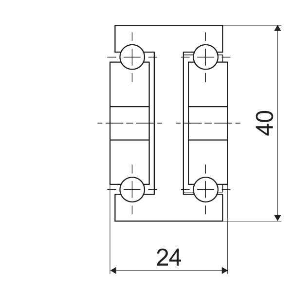 Telescopic slide - Cross section - TR - 4024 SUPREME DOUBLE T-DESIGN IN STEEL (C45C+E)