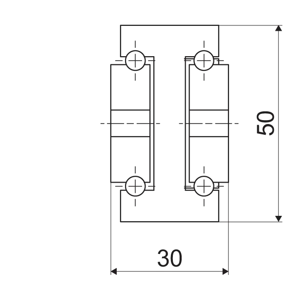 Telescopic slide - Cross section - TR - 5030 SUPREME DOUBLE T-DESIGN IN STEEL (C45C+E)