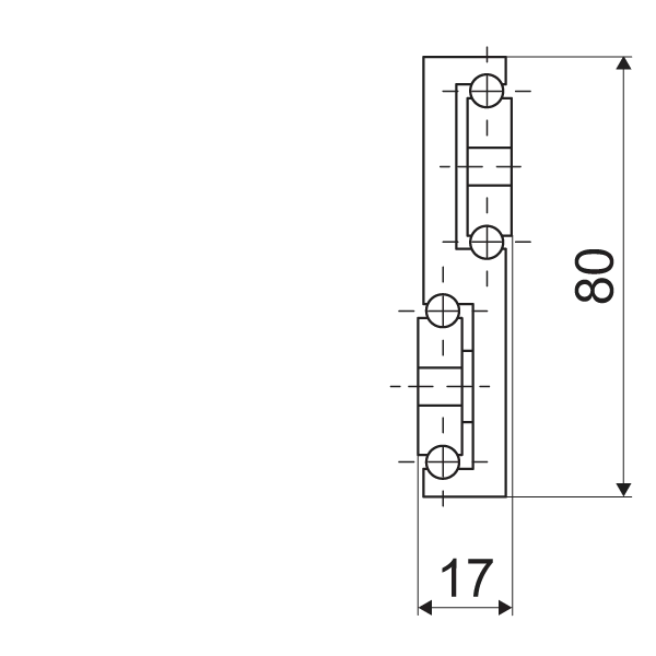 Telescopic slide - Cross section - TR - 8017 SUPREME S-DESIGN IN STEEL (C45C+E)