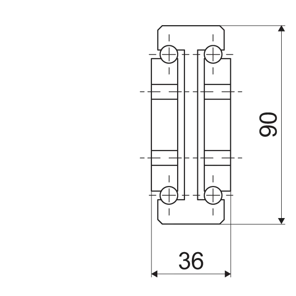Telescopic slide - Cross section - TR - 9036 SUPREME DOUBLE T-DESIGN IN STEEL (C45C+E)