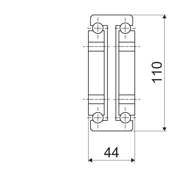 Telescopic slide - Cross section - TR - 11044 SUPREME DOUBLE T-DESIGN IN STEEL (C45C+E)