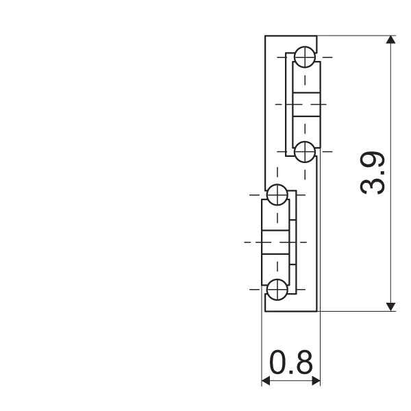 Telescopic slide - Cross section - TR - 10020 SUPREME S-DESIGN IN STEEL (C45C+E)